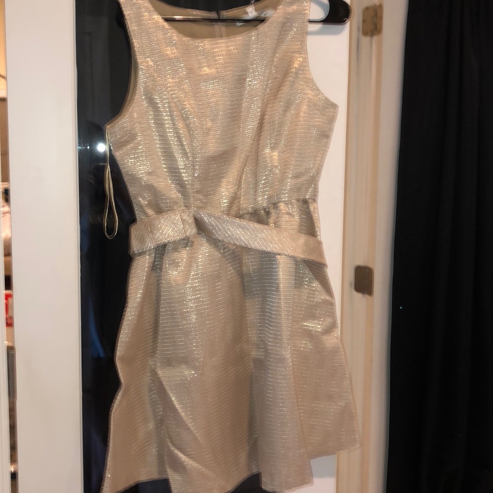 metallic gold semiformal dress
